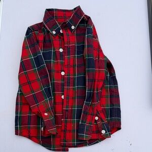 Classic Red Plaid Button-Down Shirt for Kids
